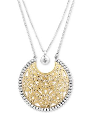 Lucky Brand Two-tone Openwork Circle Double-layer Necklace
