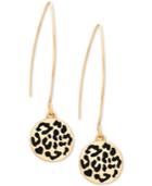 Guess Two-tone Animal-look Disc Wire Threader Drop Earrings