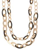 Anne Klein Two-tone Double Row Link Necklace