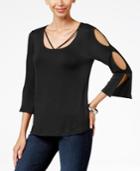 Kut From The Kloth Cold-shoulder Bell-sleeve Top