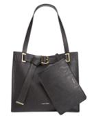 Calvin Klein Faux-leather Pebble Tote With Pouch