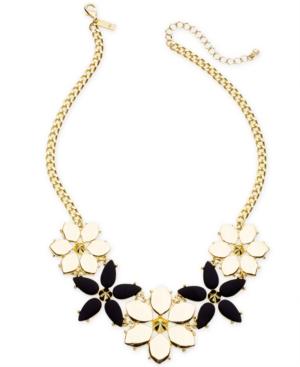 I.n.c. Gold-tone Stone Flower Statement Necklace, 19 + 3 Extender, Created For Macy's