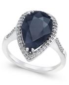 Black Sapphire (6 Ct. T.w.) And White Topaz (1/4 Ct. T.w.) Ring In Sterling Silver