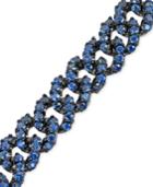 Sapphire Link Bracelet (12 Ct. T.w.) In 14k White Gold And Black Rhodium-plate