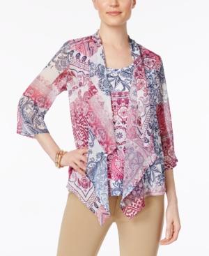 Jm Collection Layered-look Chiffon Top, Only At Macy's