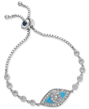 Joan Boyce Crystal & Colored Enamel Evil Eye Slider Bracelet