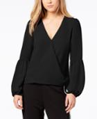 Bar Iii Blouson-sleeve Surplice Top, Created For Macy's