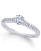 Diamond Channel-set Engagement Ring (1/2 Ct. T.w.) In 18k White Gold