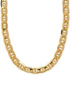 Beveled Marine Link Necklace In 10k Gold