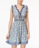 Disney Beauty And The Beast Juniors' Ruffled Fit & Flare Dress