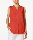 Charter Club Petite Embroidered Blouse, Created For Macy's