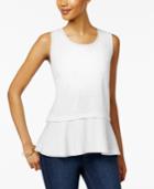 Style & Co Petite Cotton Peplum Top, Only At Macy's