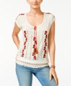 American Rag Embroidered Peasant Top, Only At Macy's
