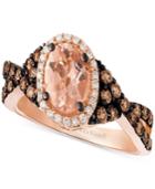 Le Vian Chocolatier Peach Morganite (3/4 Ct. T.w.) & Diamond (5/8 Ct. T.w.) Ring In 14k Rose Gold