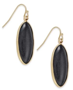 Inc International Concepts Gold-tone Black Oval Drop Earrings, Only At Macy's