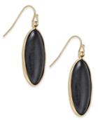 Inc International Concepts Gold-tone Black Oval Drop Earrings, Only At Macy's