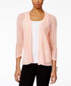Ny Collection Pointelle-knit Cardigan, Only At Macy's