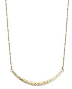 Diamond-cut Bar Frontal Necklace In 14k Gold