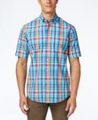 Club Room Men's Big And Tall Plaid Short-sleeve Shirt, Classic Fit