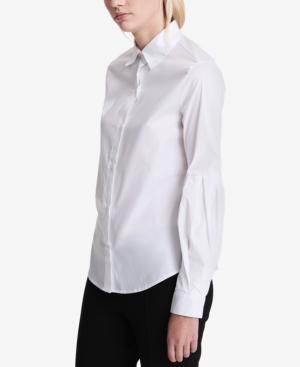 Calvin Klein Cotton Bishop-sleeve Blouse