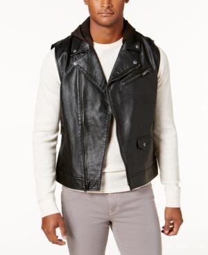 Calvin Klein Jeans Men's Faux Leather Biker Vest