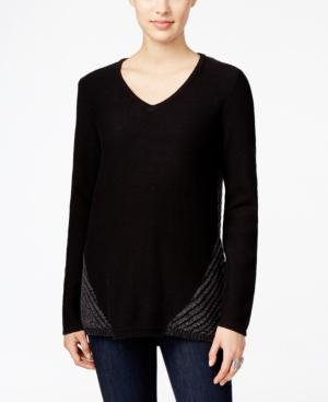 Style & Co. Cable-knit V-neck Sweater, Only At Macy's