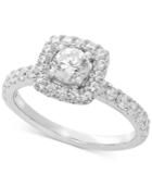 Lab Grown Diamond Halo Engagement Ring (1-1/4 Ct. T.w.) In 14k White Gold
