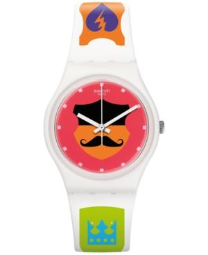 Swatch Unisex Swiss Graphistyle Multicolor Print Silicone Strap Watch 34mm Gw179