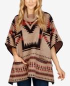Lucky Brand Printed Cowl-neck Poncho