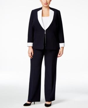 Tahari Asl Plus Size Colorblocked Pantsuit