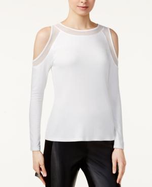 Bar Iii Cold-shoulder Illusion Top, Created For Macy's