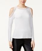 Bar Iii Cold-shoulder Illusion Top, Created For Macy's