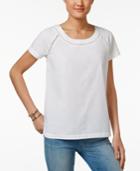 Tommy Hilfiger Short-sleeve Eyelet-trim Top