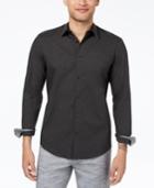 Calvin Klein Men's Heathered French Placket Shirt