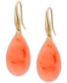 Guess Gold-tone Faceted Stone Drop Earrings