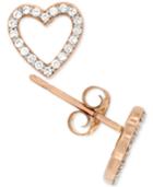 Diamond Heart Stud Earrings (1/5 Ct. T.w.) In 14k Rose Gold