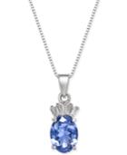 Tanzanite (1-3/8 Ct. T.w.) & Diamond Accent 18 Pendant Necklace In 14k White Gold