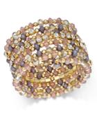 Inc International Concepts Gold-tone Bead And Crystal Coil Bracelet, Only At Macy's