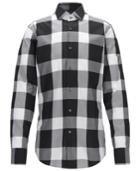 Boss Men's Slim-fit Buffalo Checked Cotton Dress Shirt