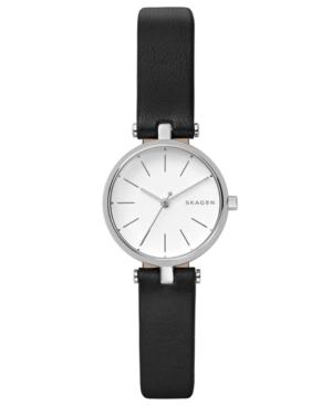 Skagen Women's Signatur Black Leather Strap Watch 26mm