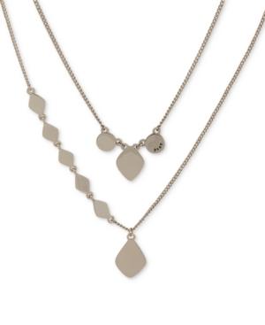 Dkny Gold-tone Sculptural Double-row Pendant Necklace, 16 + 3 Extender, Created For Macy's