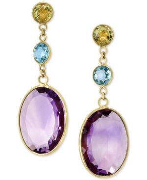 Final Call By Effy Multi-gemstone Drop Earrings (15-1/10 Ct. T.w.) In 14k Gold