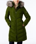 Calvin Klein Faux-fur-trim Chevron Puffer Coat