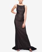 Fame And Partners Lace Cross-back Dress With Train