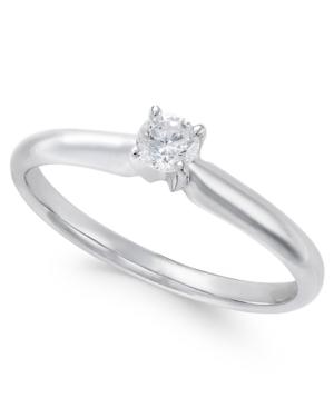 Diamond Solitaire Engagement Ring (1/3 Ct. T.w.) In 18k White Gold