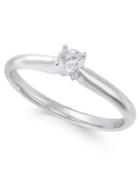 Diamond Solitaire Engagement Ring (1/3 Ct. T.w.) In 18k White Gold