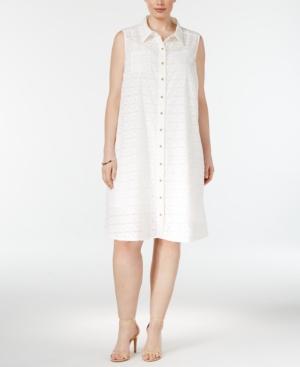 Calvin Klein Plus Size Textured Shirtdress