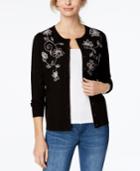 Charter Club Beaded Embroidered Cardigan, Created For Macy's