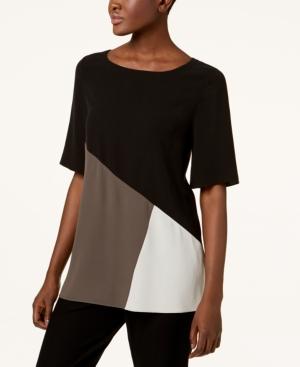 Eileen Fisher Silk Colorblocked Top