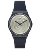Swatch Unisex Swiss Power Tracking Dark Blue Silicone Strap Watch 34mm Gn244